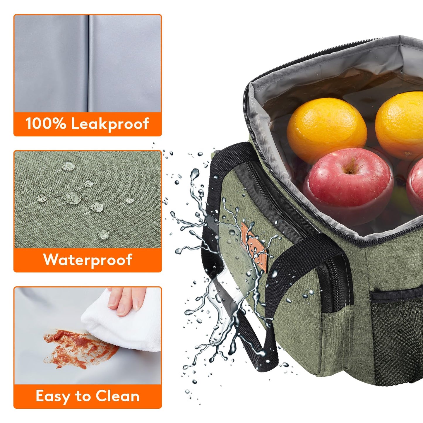 Lifewit Medium Lunch Bag, Insulated Lunch Box, Soft Cooler Cooling Tote for Adult Men Women, Dark Green 12-Can (9L)