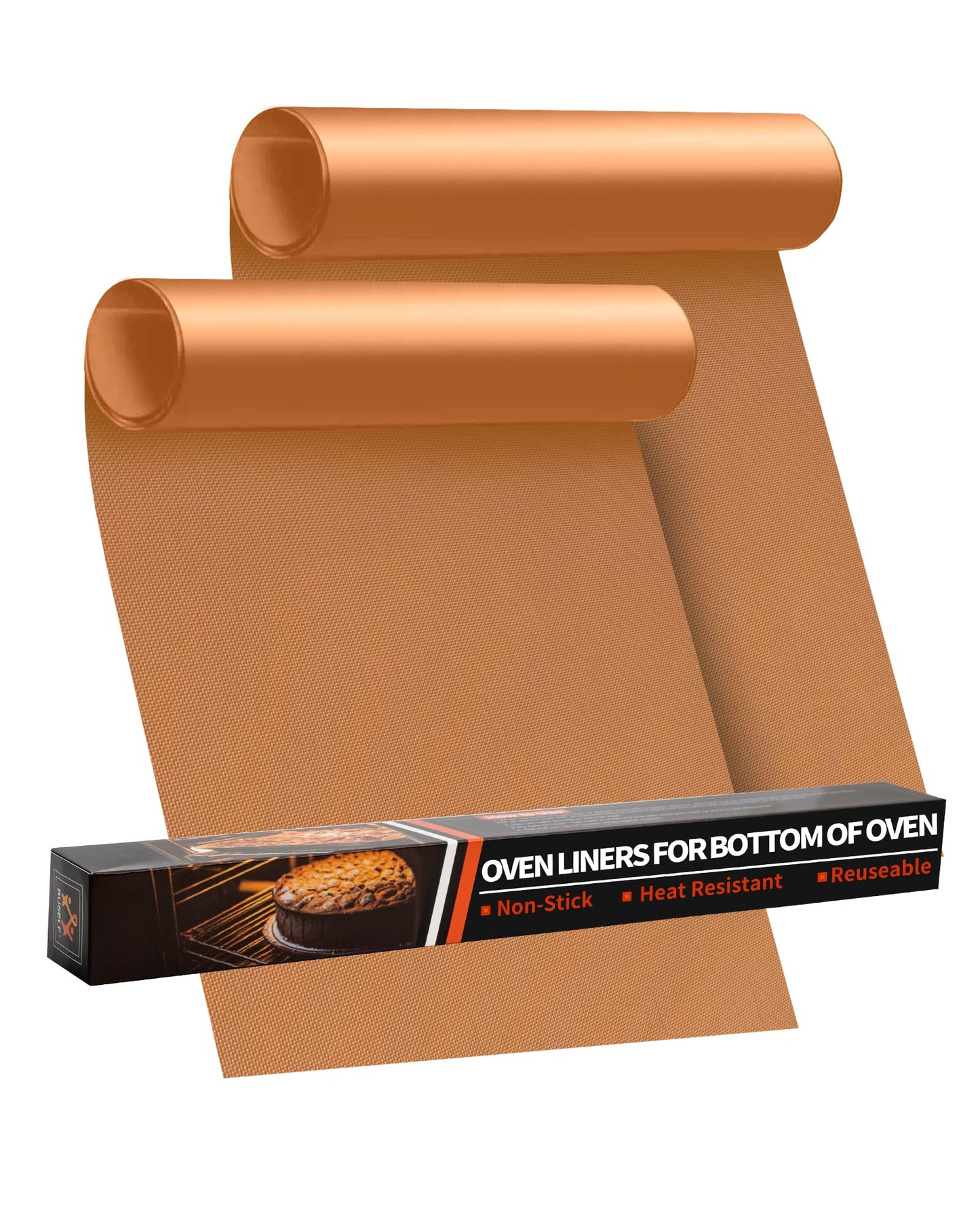 Oven Liners for Bottom of Oven - 2 Pack Large Heavy Duty Oven Mats, 17"x 25" Reusable Matt Liner for Electric, Gas, Toaster Ovens & Grills, BPA & PFOA Free, Kitchen Essentials, Copper