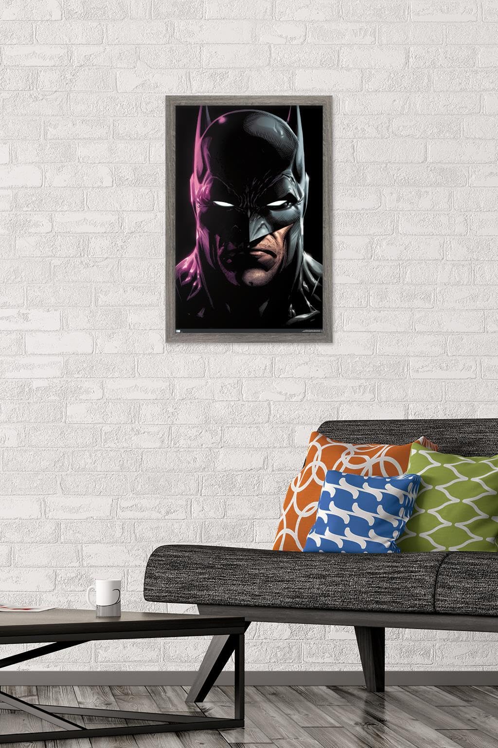 Trends International DC Comics Batman - Portrait Wall Poster, 22.4L x 14.7W, Gray Framed Version