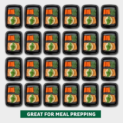 Freshware Meal Prep Containers - 15 Compartment Food Storage Boxes | BPA-Free, Stackable, 28 oz, Microwave Safe