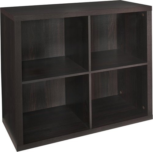 ClosetMaid 4 Cube Storage Shelf - Stylish Organizer with Back Panel | Easy Assembly, Black Walnut Finish
