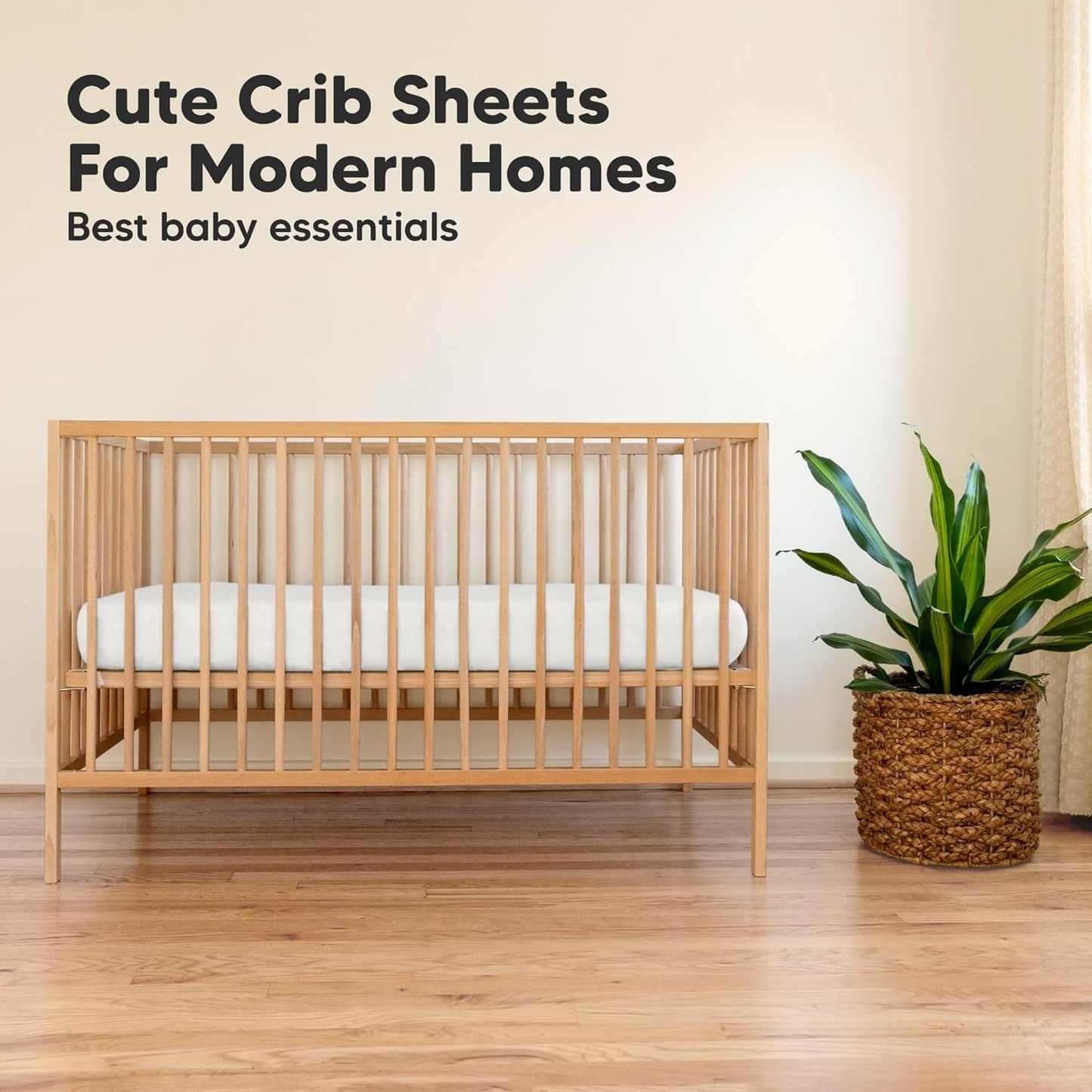 KeaBabies Organic Crib Sheets - 2-Pack Neutral Jersey Cotton Fitted Sheets | Soft & Breathable 52x28 for Baby