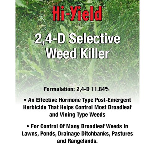 Hi-Yield 2,4-D Selective Weed Killer - Effective Herbicide for Lawn Care | 1 Gallon
