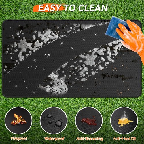 Blackstone Large Under Grill Mat - Double-Sided Fireproof & Waterproof | 79x39 Inches BBQ Protection
