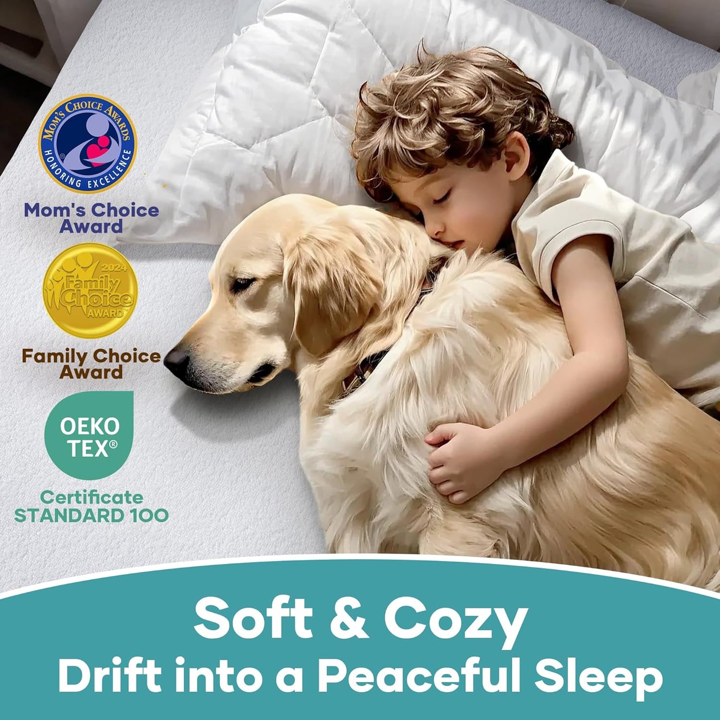 OhGeni Waterproof Mattress Protector - Twin Size Fitted Sheet with Deep Pocket | Hypoallergenic & Washable