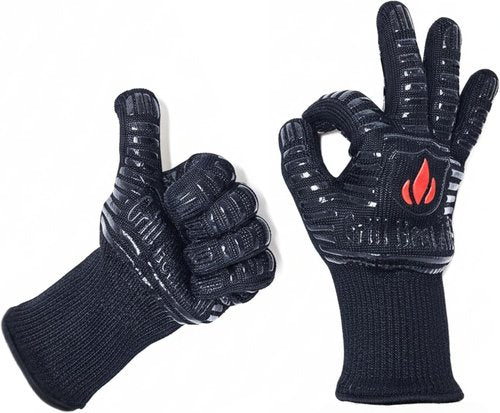Grill Heat Aid Extreme Heat Resistant BBQ Gloves - 1472°F Fireproof Grilling Mitts for Men | EN407 Certified