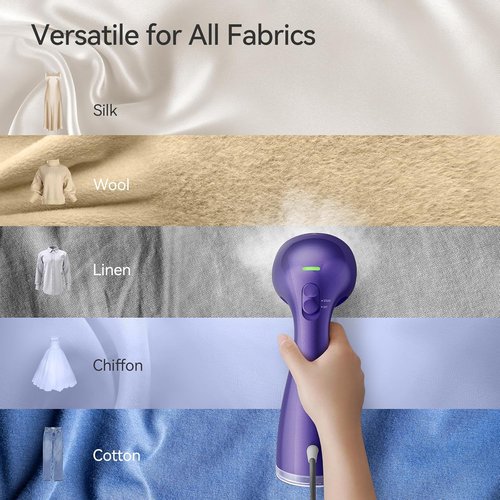 HiLIFE Portable Clothes Steamer - 700W Handheld Design with 240ml Capacity | Royal Purple, Ideal for Home & Travel