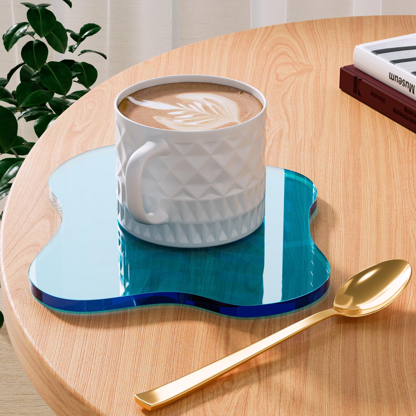 Leadiy Acrylic Coaster for Desk, Clear Bar Drink Coaster, Clear Cloud Shape Coffee Cup Coaster, Perfect for Tabletop Protection and Accessories Display.