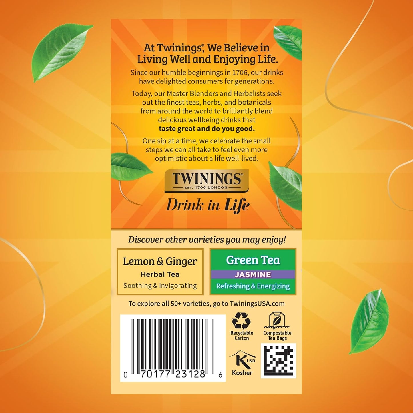 Twinings Camomile Herbal Tea - Honey & Vanilla Flavor, Caffeine-Free, 20 Individually Wrapped Bags