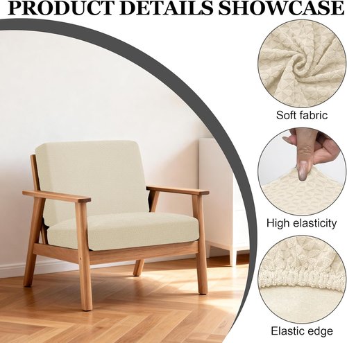 BIETYONE Patio Cushion Covers - 4Pcs Outdoor Sofa Slipcovers | Washable & Reusable Furniture Protectors