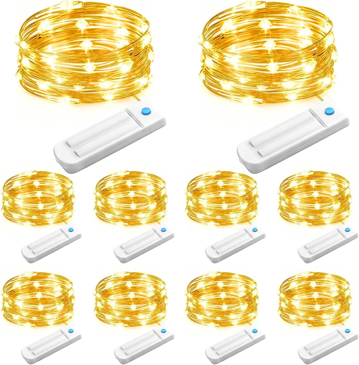 Skiennix 10 Pack Fairy Lights - Battery Operated 30 LED String Lights | 10 Ft Waterproof Twinkle Lights for Home Decor & Parties