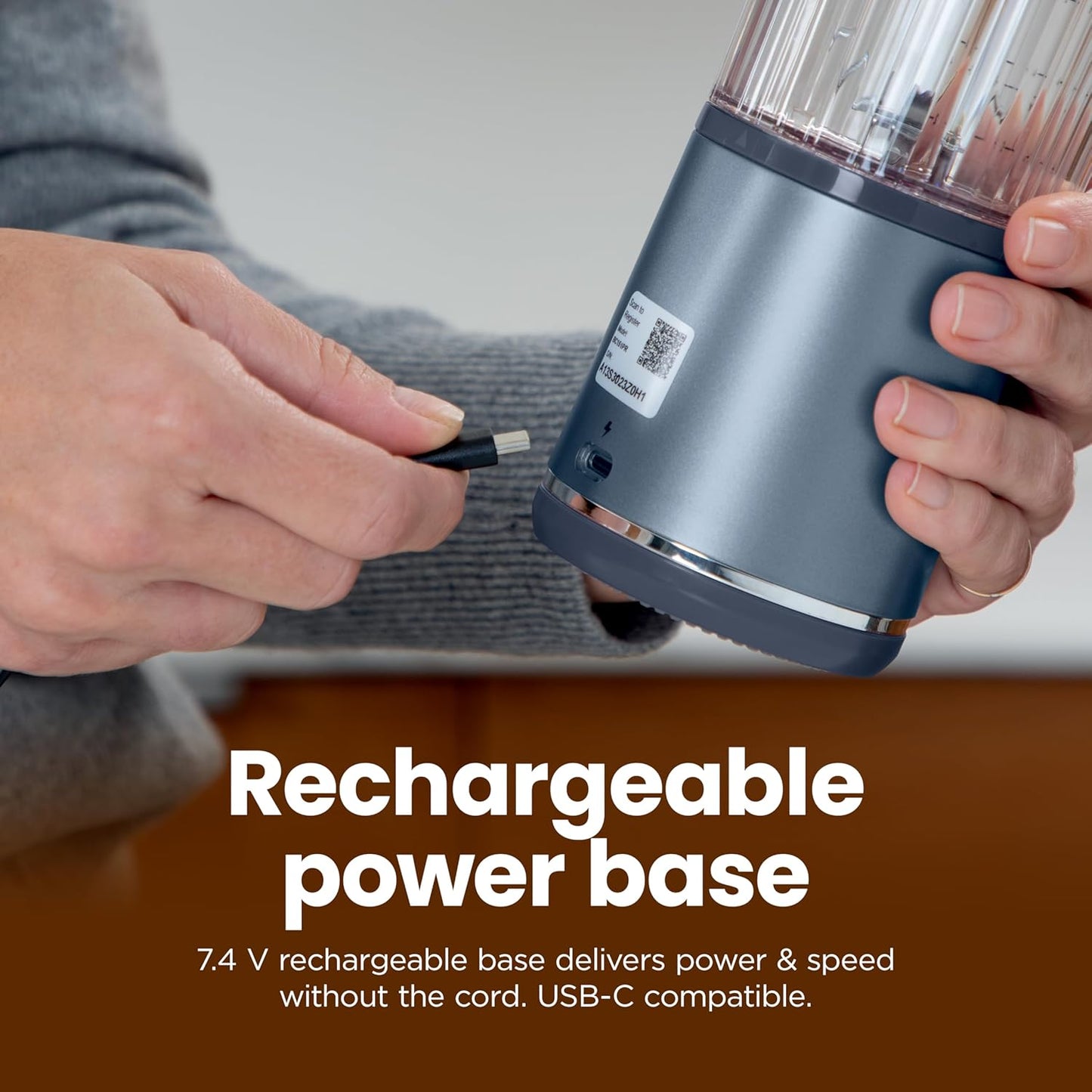 Ninja BC151NV Portable Blender - Cordless 18oz Personal Blender for Smoothies & Shakes | BPA Free, Leakproof Lid, USB-C Rechargeable, Denim Blue