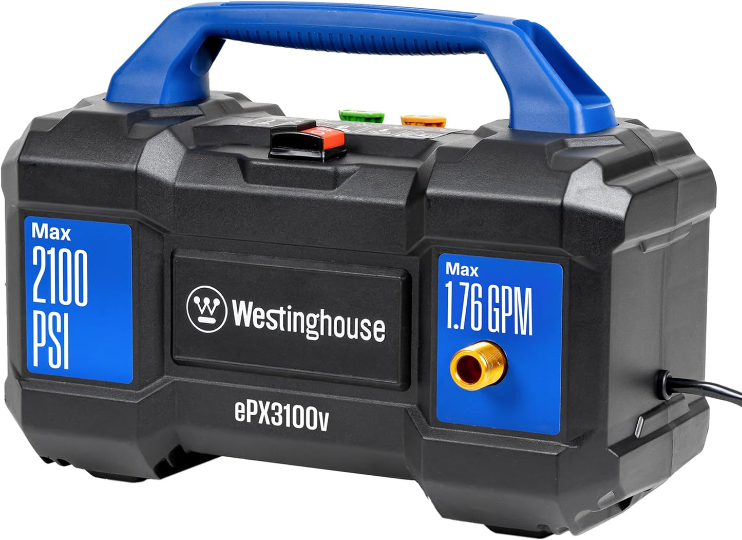 Westinghouse ePX3100v Electric Pressure Washer - 2100 PSI, 1.76 GPM, Foam Cannon & Steel Wand Included
