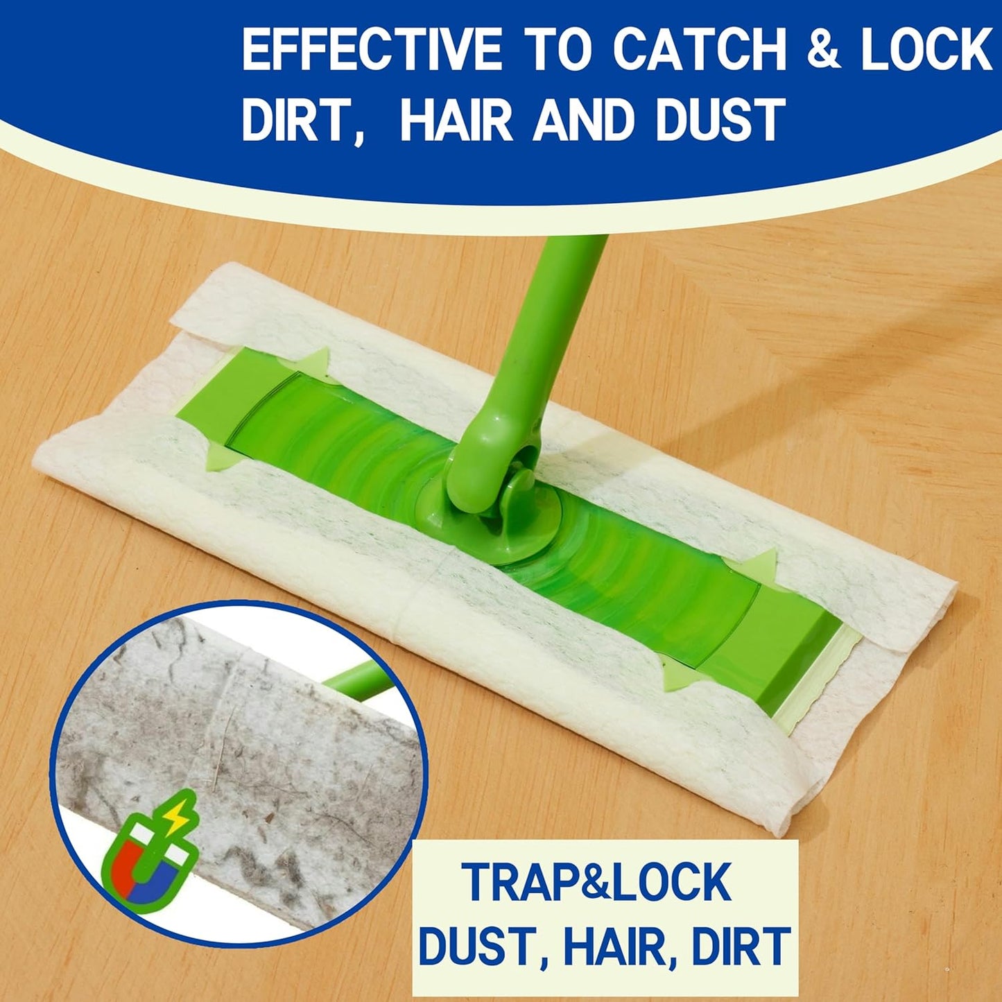 Skiennix Disposable Mop Cloths - 80 Pack Floor Dust Mop Pads for Swiffer Standard Sweeper