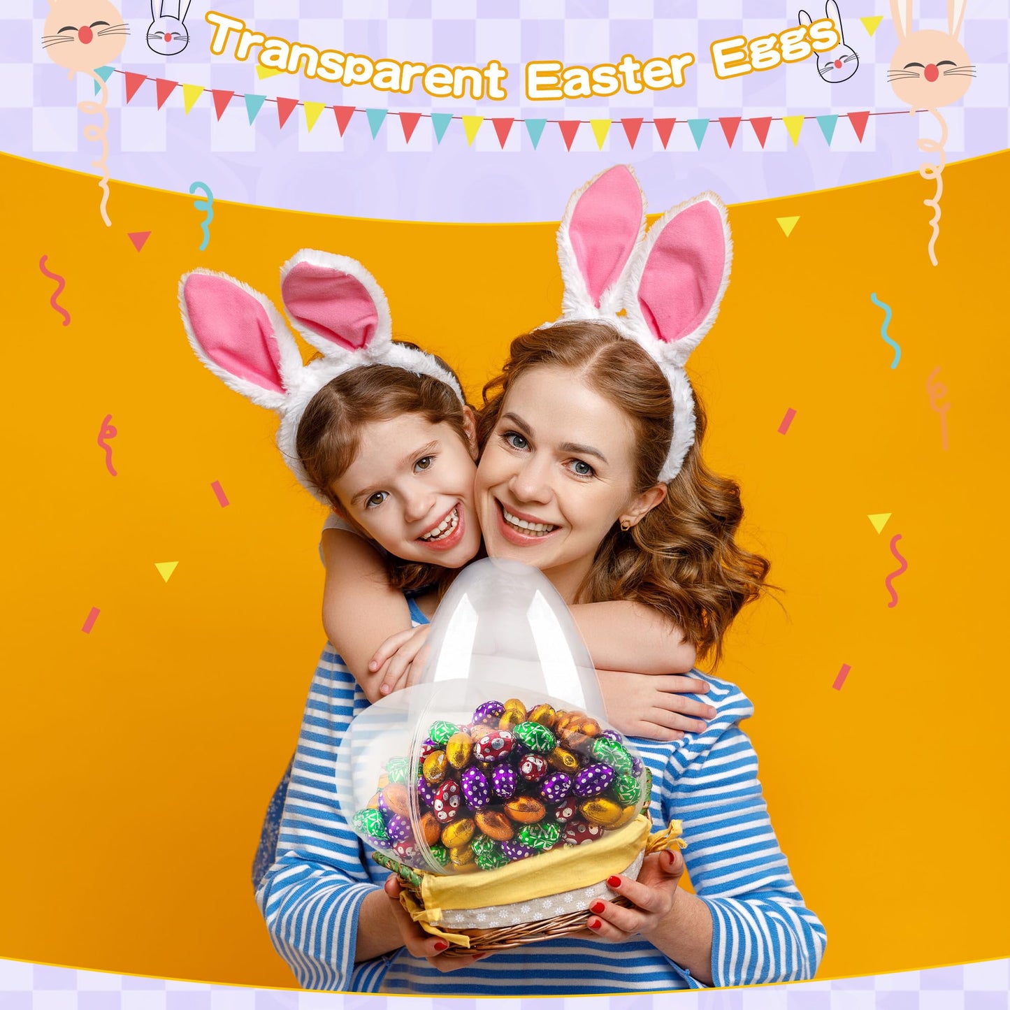 12 Inch/ 10 Inch/ 8 Inch Giant Clear Easter Eggs Fillable 4/5/ 6/7 Pcs Jumbo Plastic Easter Eggs Large Easter Eggs Empty for Egg Hunt Supplies Easter (4 Pcs - Clear (10 Inch))
