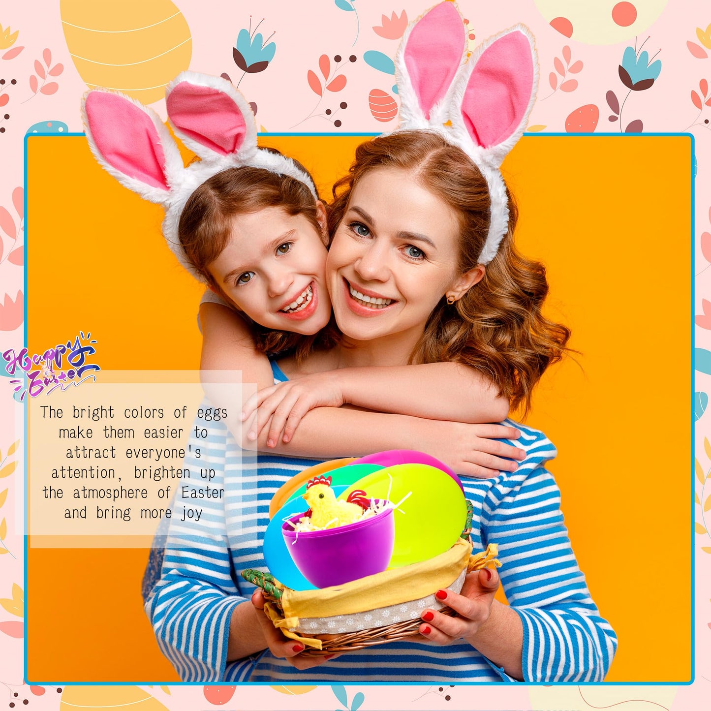 Restroma 42 Pcs 5 Inch Colorful Easter Eggs Bulk Empty Plastic Eggs Large Easter Eggs Fillable for Easter Egg Hunt Surprise Party Favors, 6 Colors