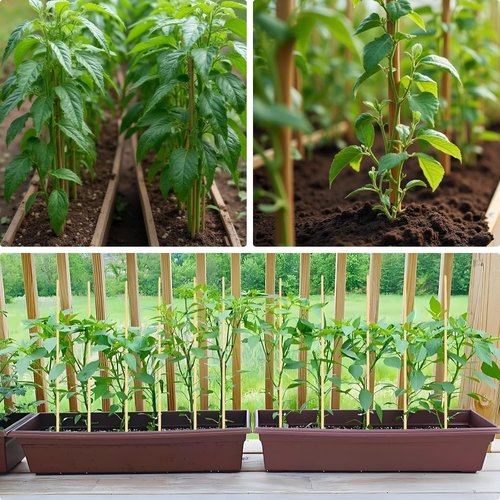 Bamboo Plant Stakes - 100 PCS 3FT Thick 6.3mm Support Sticks for Indoor & Outdoor Gardening