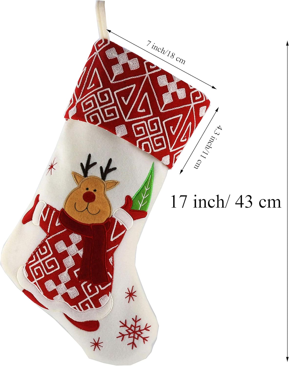 Classic Christmas Stockings Set of 2 - Santa & Snowman 17-Inch Holiday Decor