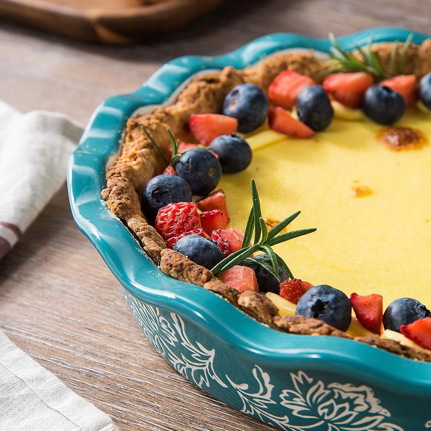 Wisenvoy Ceramic Pie Pan - Non-Stick Deep Dish Baking Dish | Perfect for Delicious Pies