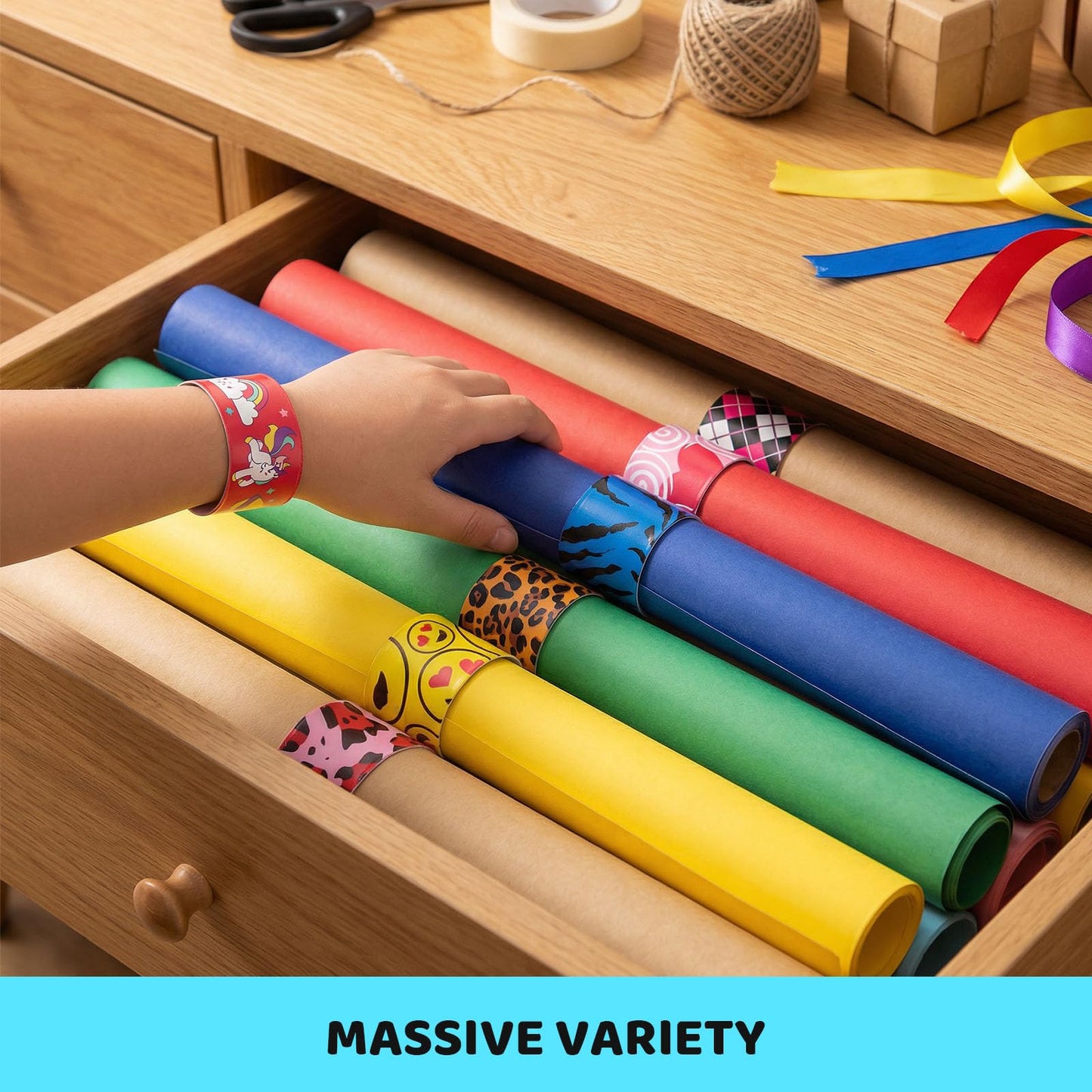 LovesTown Slap Bracelets for Kids, 48 PCS Snap Bracelets Bulk Party Favors Goodie Bag Stuffers Exchanging Gifts Classroom Prizes
