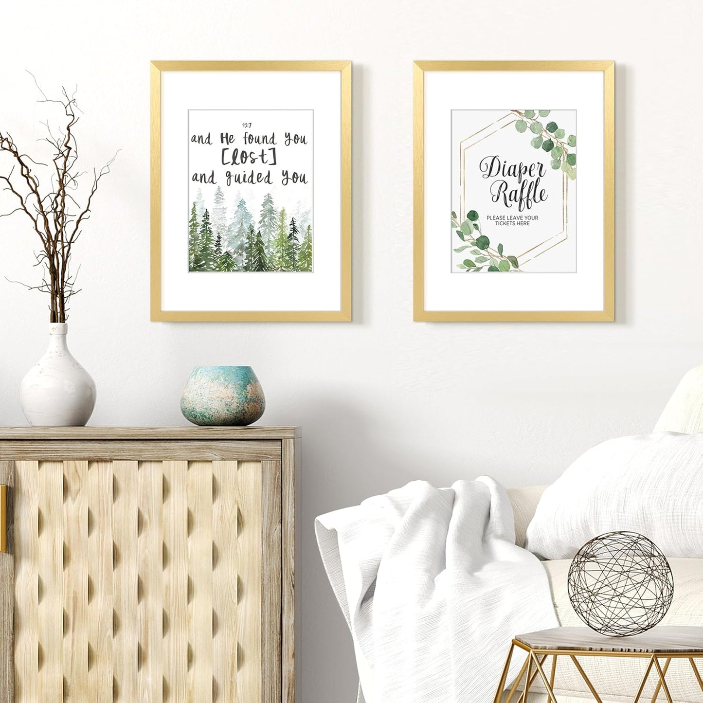 Upsimples 12x16 Picture Frame - Elegant Gold Wall Hanging Frame for 8.5x11 Photos with Mat