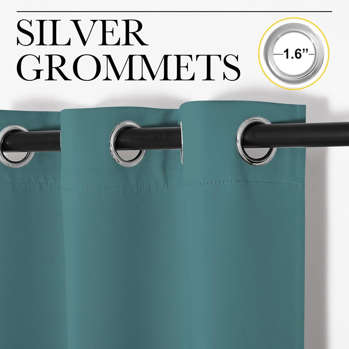 NICETOWN Sea Teal Blackout Curtains - Thermal Insulated Drapes for Bedroom | 78" Length, 2 Panels, 42" Wide