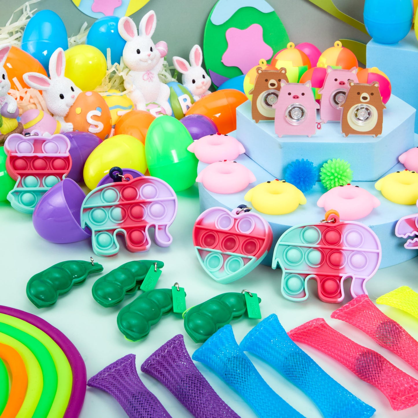 JOYIN 48Pcs Prefilled Easter Eggs with Assorted Toys, Filled Easter Eggs, Easter Egg Hunt, Easter Basket Stuffers for Toddler