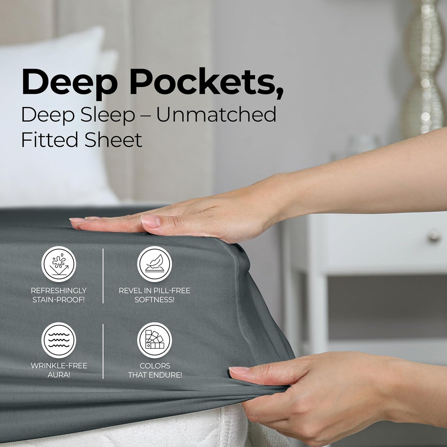 Utopia Bedding Twin Fitted Sheet - Soft Microfiber - Deep Pocket - Fade Resistant - Easy Care (Grey)