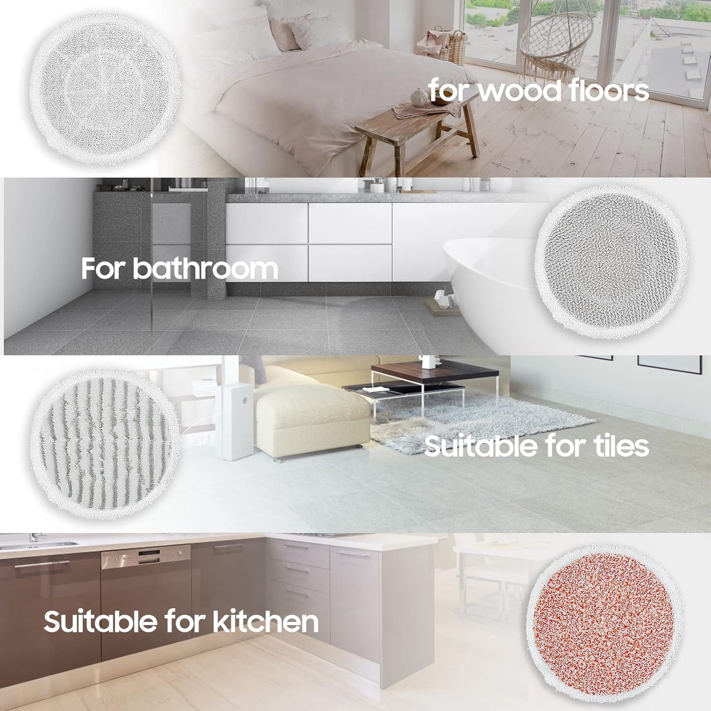 Shark 8-Pack Replacement Steam Mop Pads - Enhanced Cleaning for S8201, S8001, S7001 Series