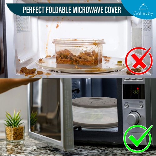 Galleyby Silicone Microwave Splatter Cover Dishwasher Safe - Pack of 2 Microwave Cover for food- Space Sving design 10.5 Inch BPA Free
