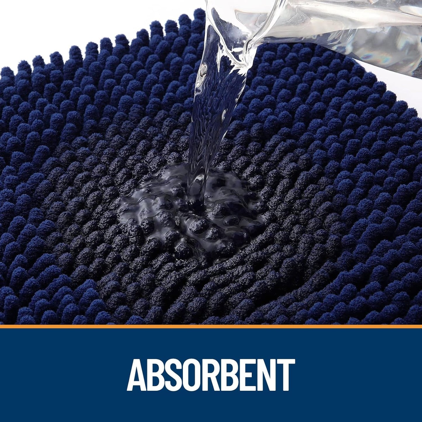 OLANLY Dog Door Mat - Absorbent Non-Slip Chenille for Muddy Paws | 59x35 Inches, Navy Blue