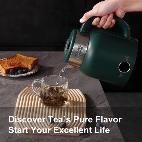 DmofwHi 5-Presets Electric Kettle Temperature Control With LED Display, Hot Water Kettle Electric of 304 Stainless Steel, Keep Warm, Fast Heating Electric Tea Kettle 1.5L (GREEN)
