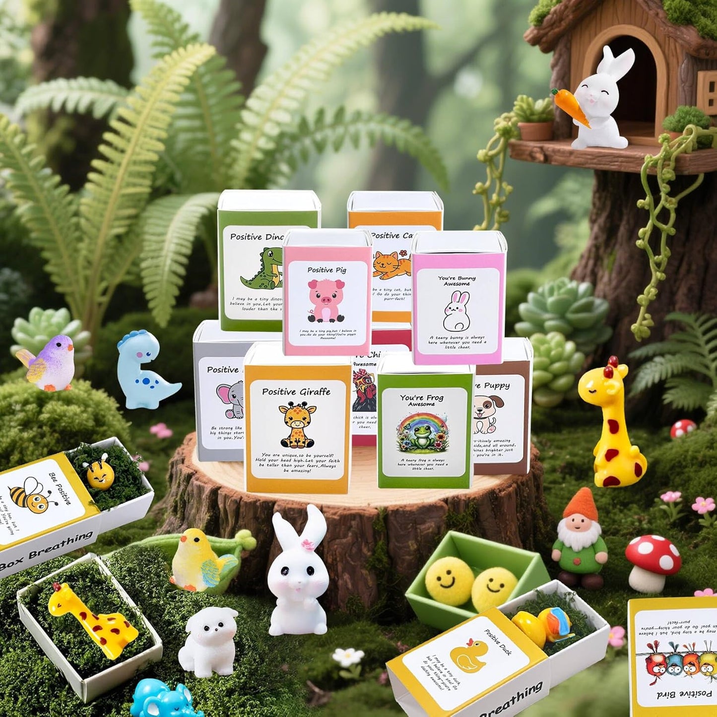Skiennix Positive Bee Gifts - 50 Set Employee Appreciation Box with Cheer-Up Cards | Perfect for Coworkers & Teachers
