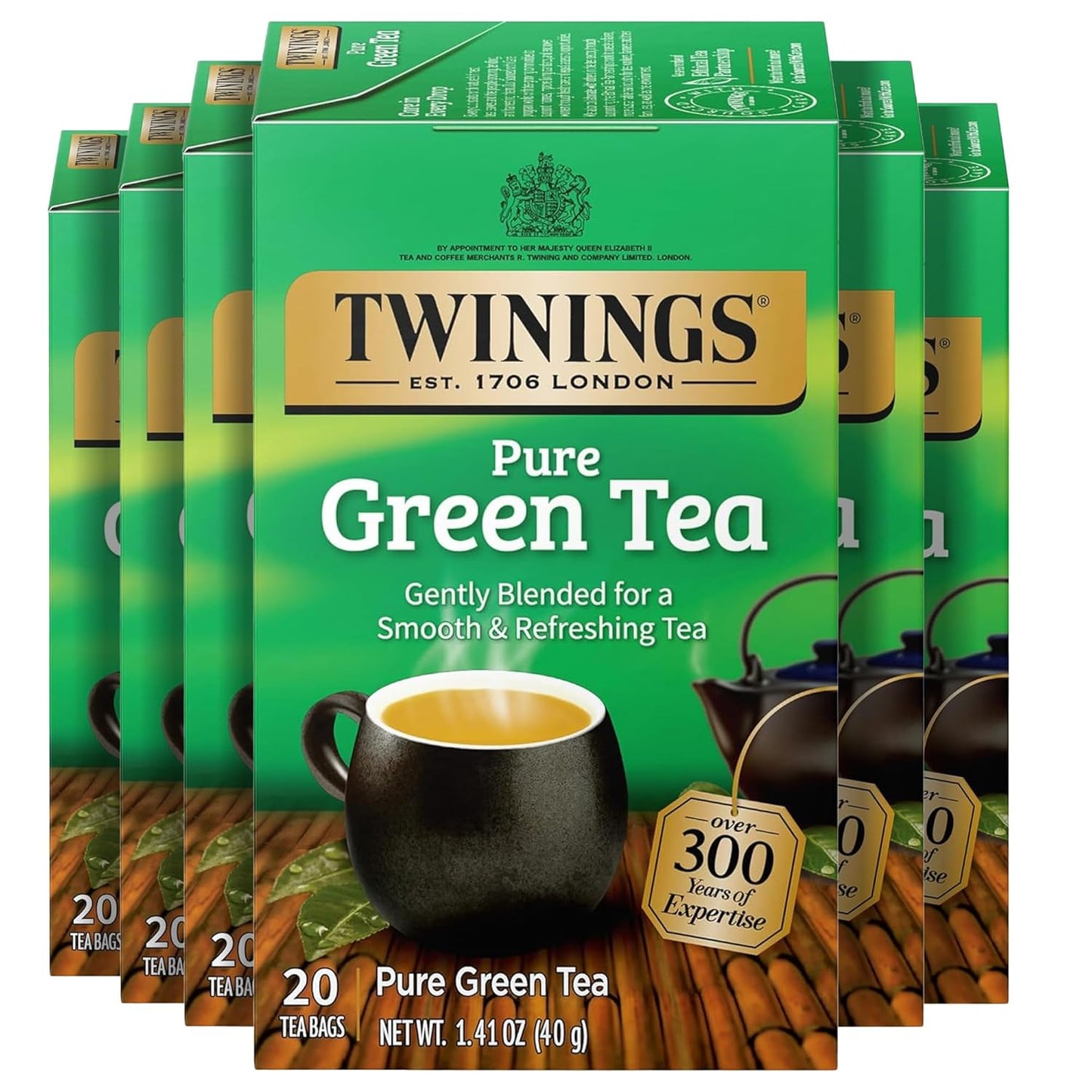 Twinings Pure Green Tea - Individually Wrapped Bags, Smooth Flavor & Enticing Aroma | 120 Count