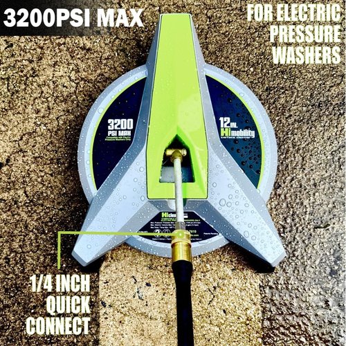 Hiclean 12" Electric Pressure Washer Surface Cleaner - 3200 PSI Max | Ideal for Concrete, Patios & Driveways