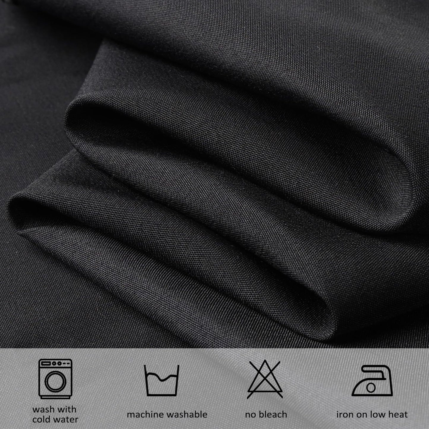 pepmily 8 Pack Black Tablecloths 60x102 Inch Table Cloths for 6 Foot Rectangle Tables, Wrinkle Resistant Washable Rectangular Fabric Table Cover for Dining Wedding Banquet Camping Party