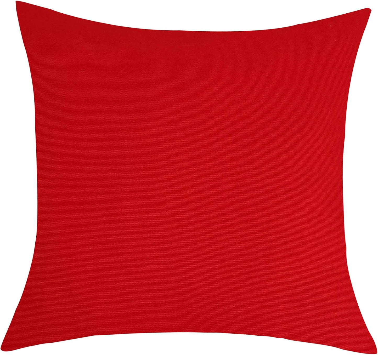 Red 100% Cotton Canvas Throw Pillow Covers - Handmade Decorative 12"x20" Shams