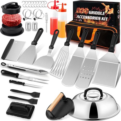 Joyfair Griddle Accessories Kit - 35Pcs Stainless Steel Tool Set for Outdoor BBQ & Flattop Grilling
