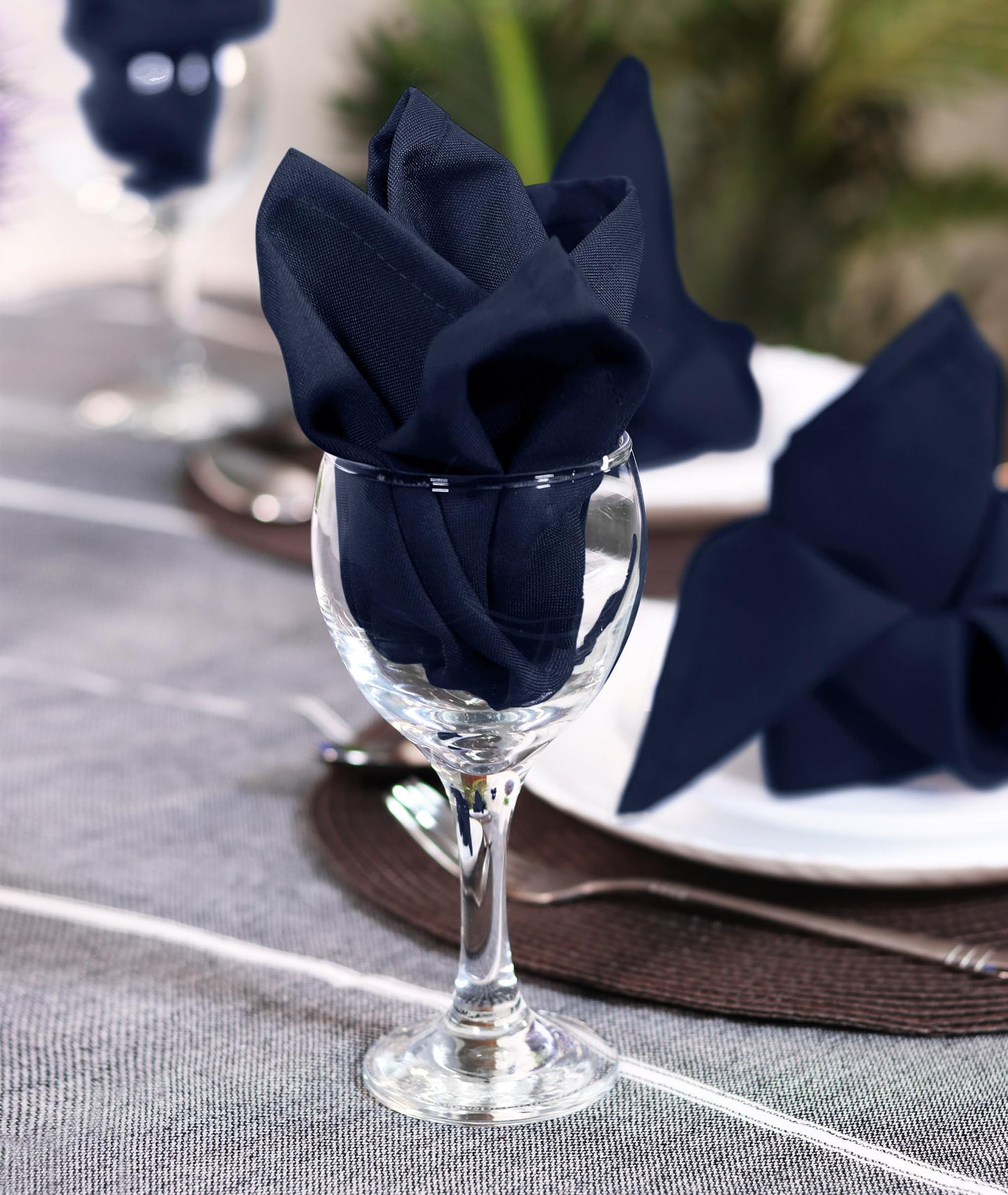 Utopia Home Navy Blue Cloth Napkins (12 Pack, 17x17 Inches), Ideal Dinner Napkins for Party, Wedding and Lunch/Dinner
