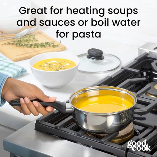 Good Cook 1.5 Quart Stainless Steel Sauce Pan With Lid
