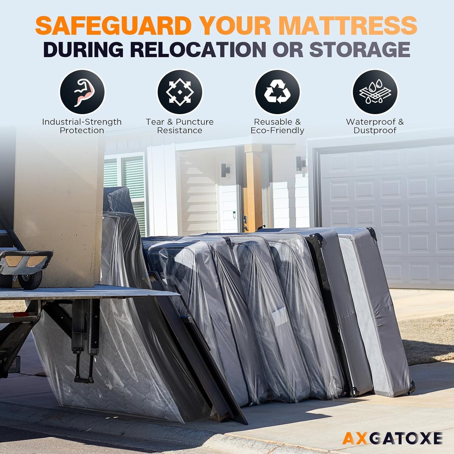 Plastic Mattress Bag - Waterproof Moving Cover & Protector | King Size (4MIL) by [Brand Name]