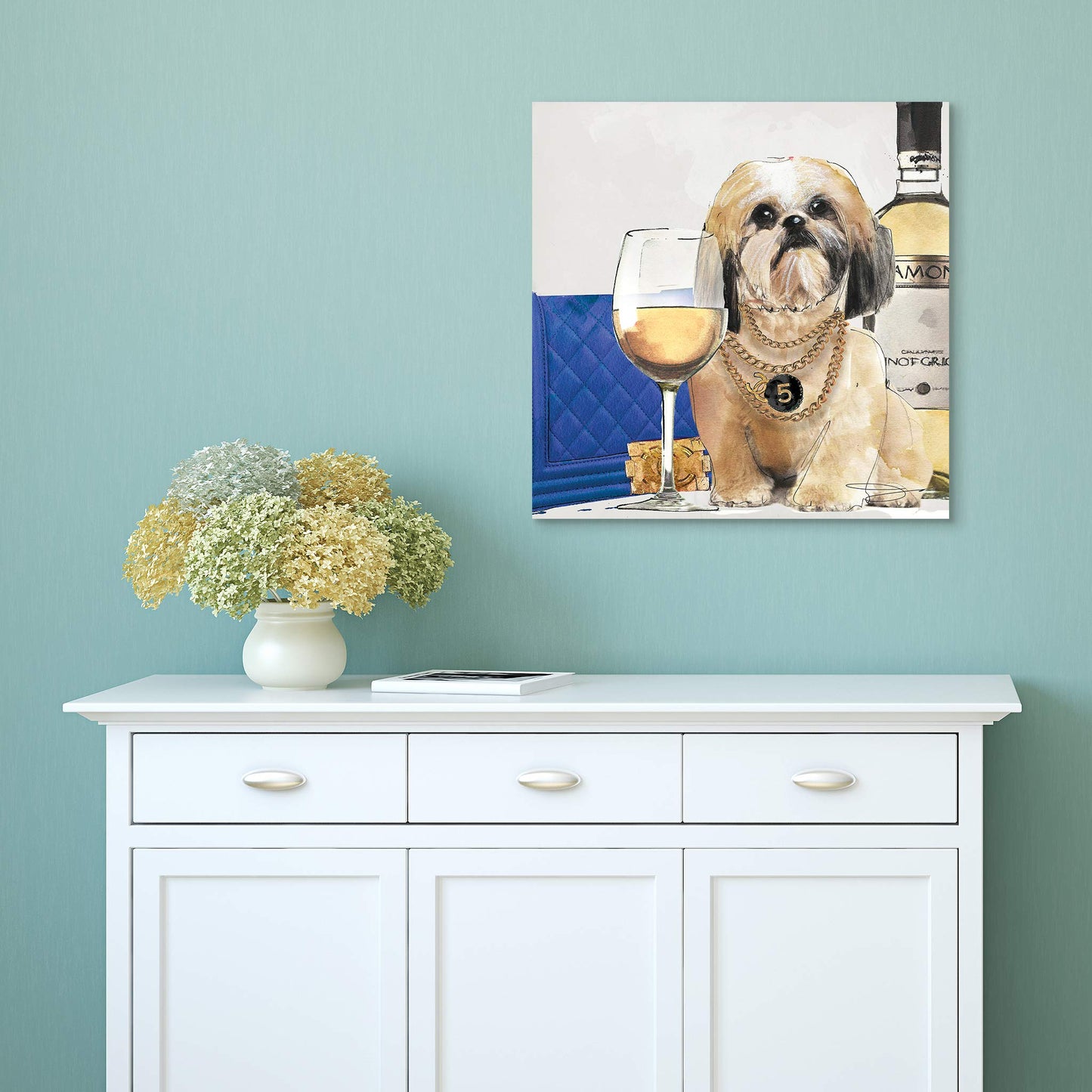 Empire Art Direct Frameless Free Floating Print Tempered Glass Panel Graphic Pet Wall Art Ready to Hang, 20" x 20", Wine Me