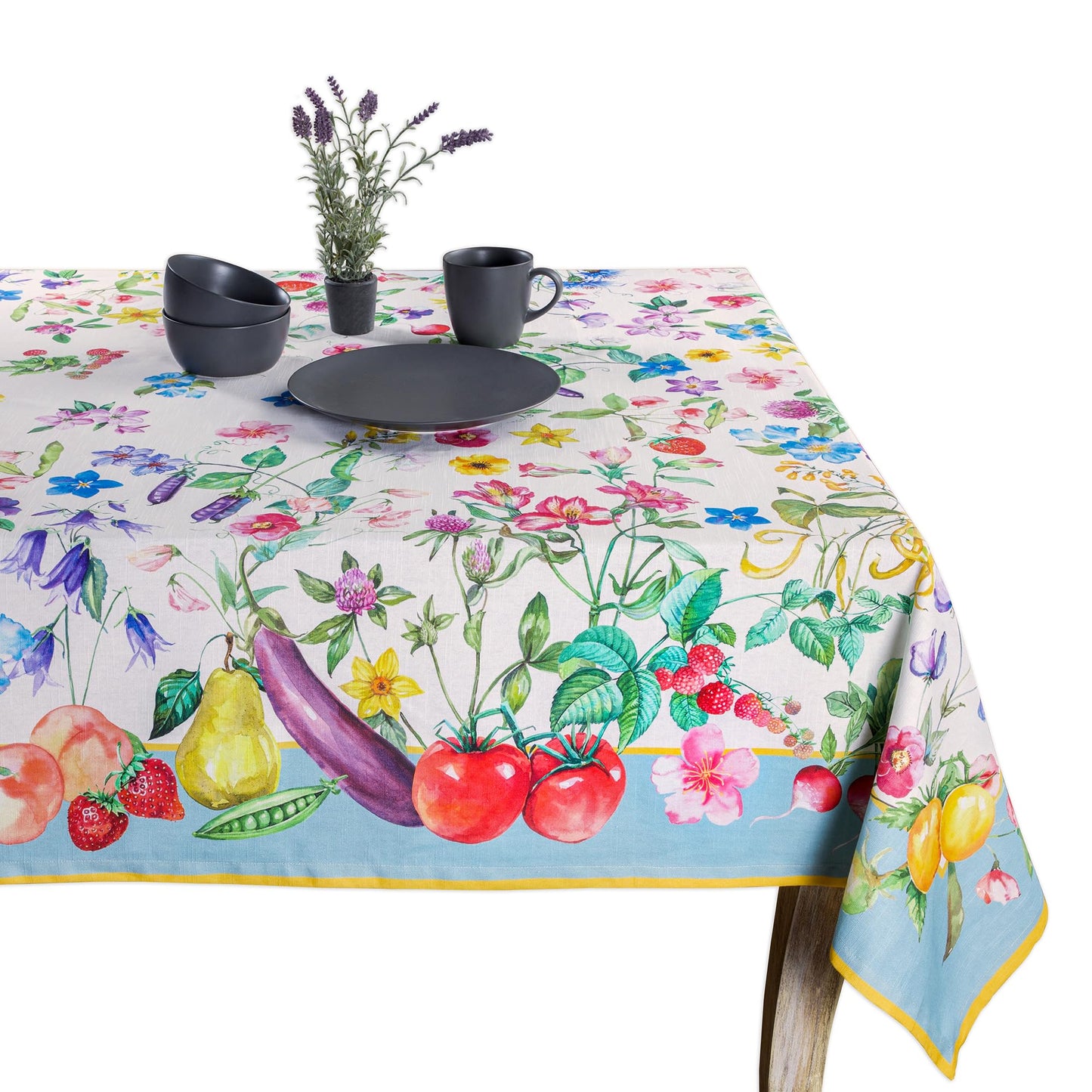 Maison d' Hermine Table Cloth Rectangle Table 100% Cotton 70 x 120 Inches Tablecloth Reusable Decorative for Dining Kitchen Room Farmhouse Home Gifts for Mothers Day Spring Summer - Giverny