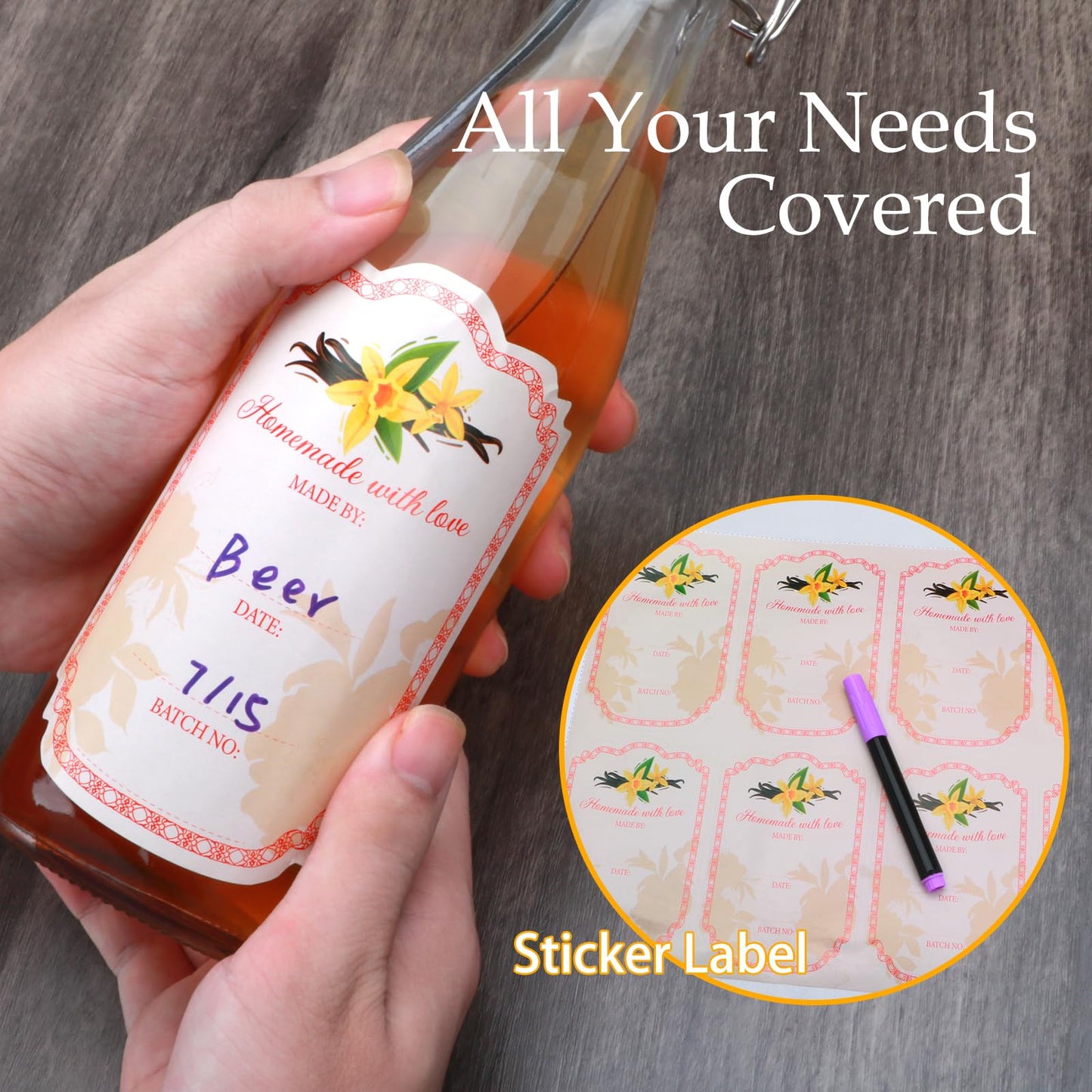 16Oz 6 Pack Swing Top Glass Bottle with Lids,Flip Top Glass Bottle for Fermentation, Beer,Kombucha, Mead, Wine,Vinegar