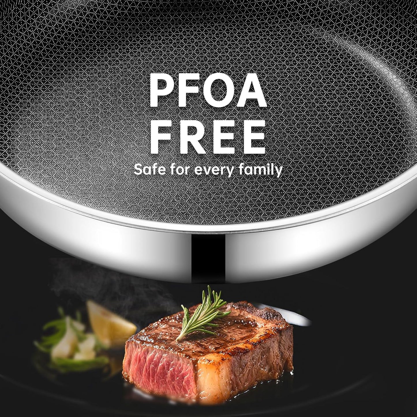 Skiennix 10-Inch Nonstick Frying Pan - PFOA-Free Hybrid Skillet with Stay-Cool Handle | Oven & Dishwasher Safe, Induction Compatible