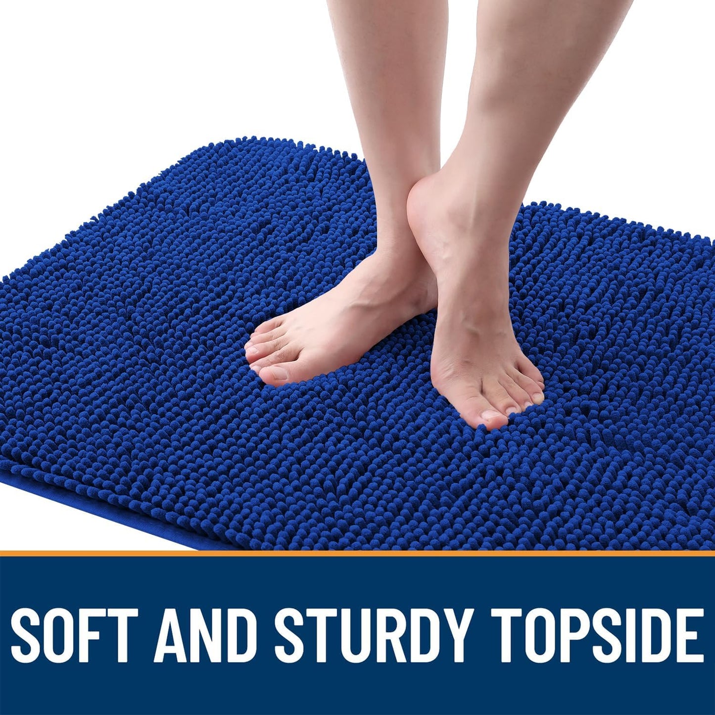 OLANLY Dog Door Mat - Absorbent Non-Slip Washable Doormat for Muddy Paws | 70x35 Royal Blue