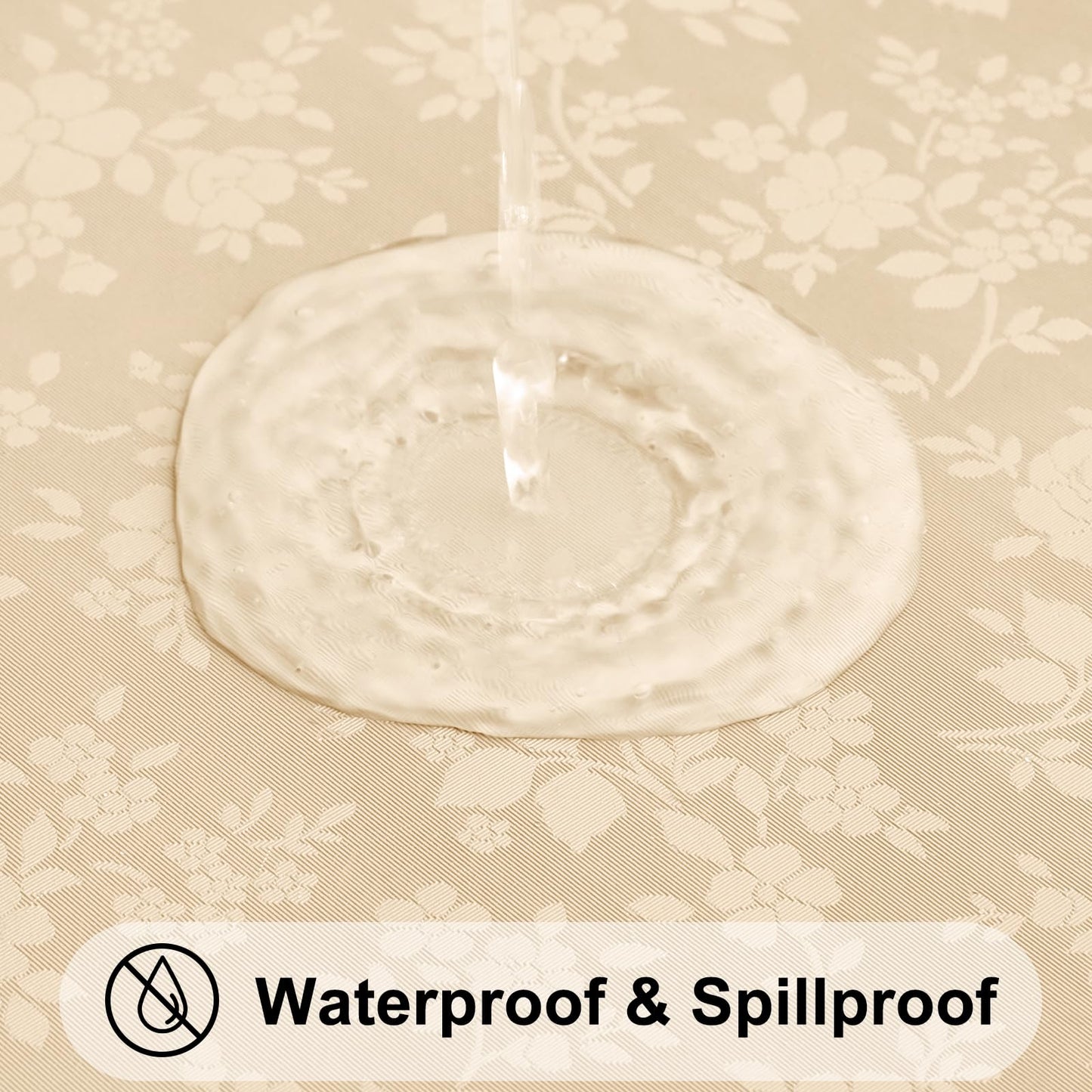 Smiry Rectangle Table Cloth, Waterproof Heavy Duty Vinyl Tablecloths, Wipeable Washable Table Cover for Kitchen and Dining Room (Champagne, 60" X 120")