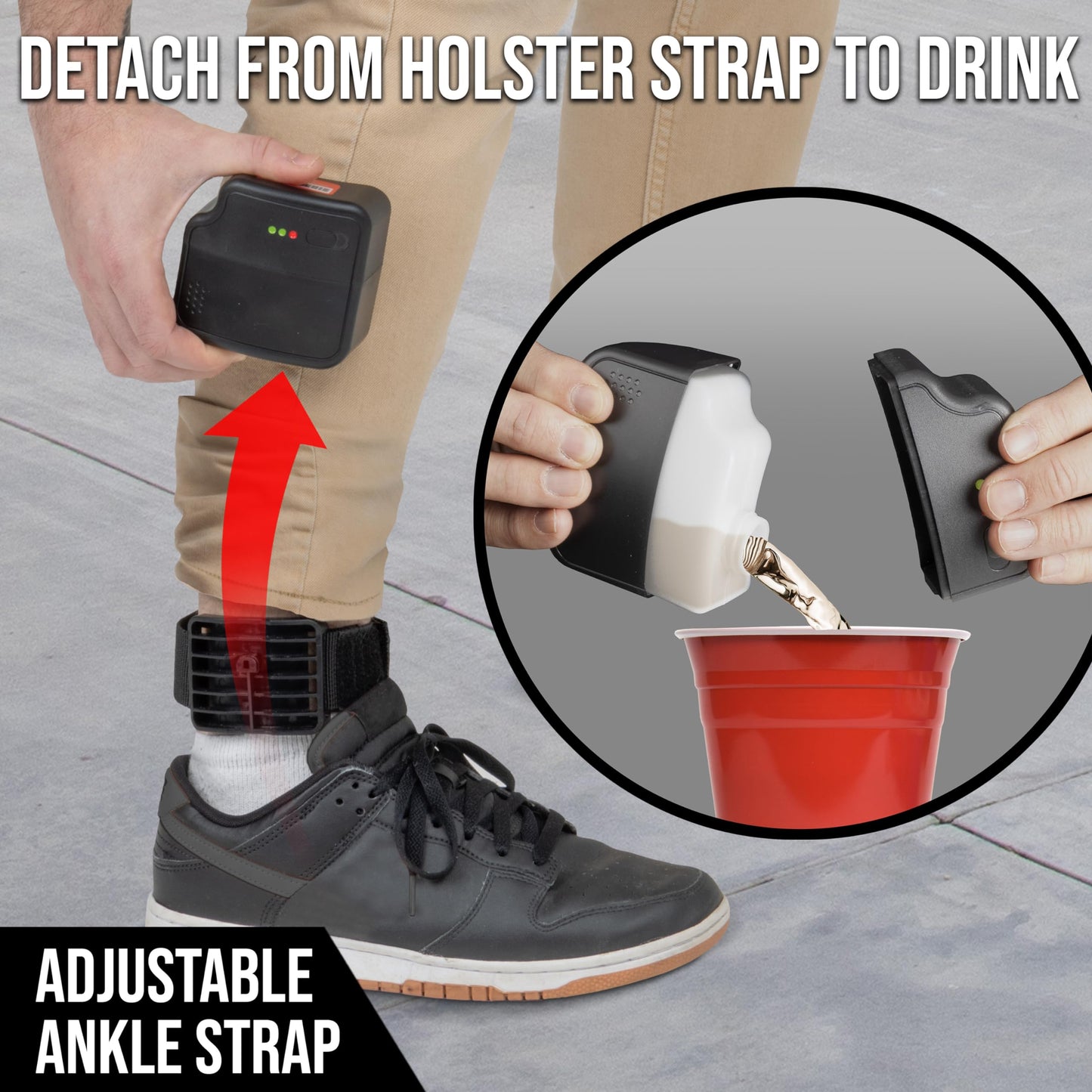 GoPong Ankle Monitor Flask (5 oz) - Hidden Alcohol Flask - Funny Liquor Gift for House Arrest Bracelet Prop