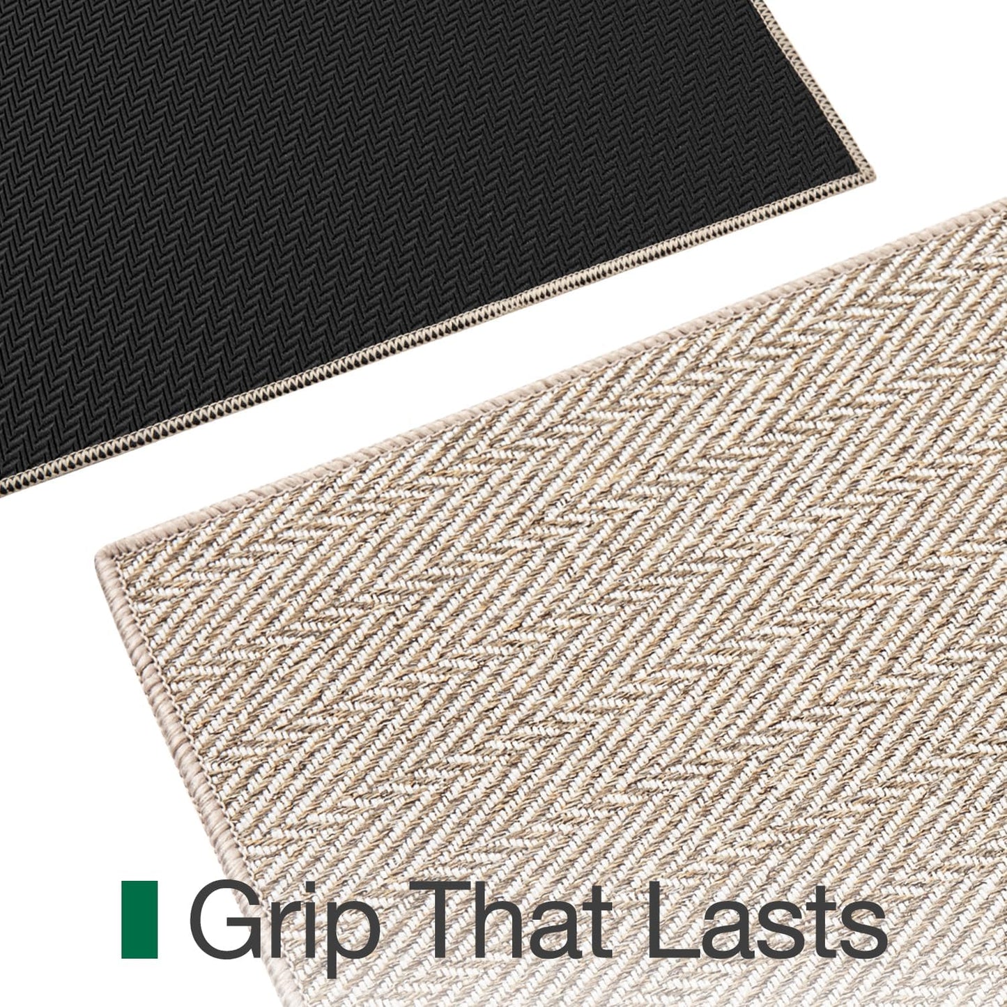 LUMI Ultra Thin Indoor Door Mat - Non-Slip Entryway Mat with Unique Herringbone Design | 24"x36", Beige