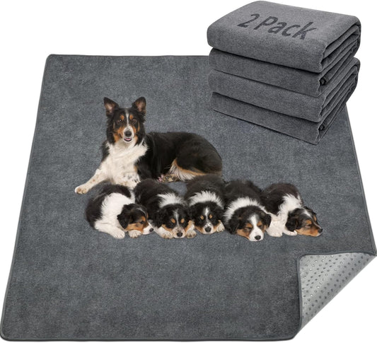 LOOBANI Extra Large Reusable Dog Mat - Non-Slip, Washable Pee Pads for Incontinence | 36"x48" Gray